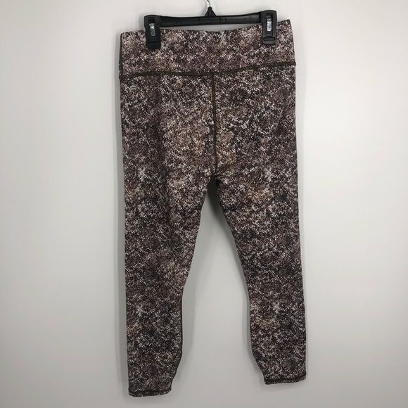 FABLETICS Powerhold Define Mid-Rise Snakeskin Print Brown & Black Leggings - Picture 7 of 11